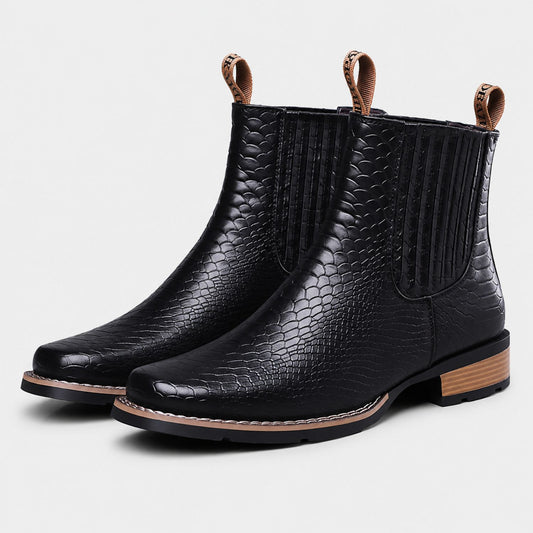 Croc Embossed Dress Boots | Revangiol