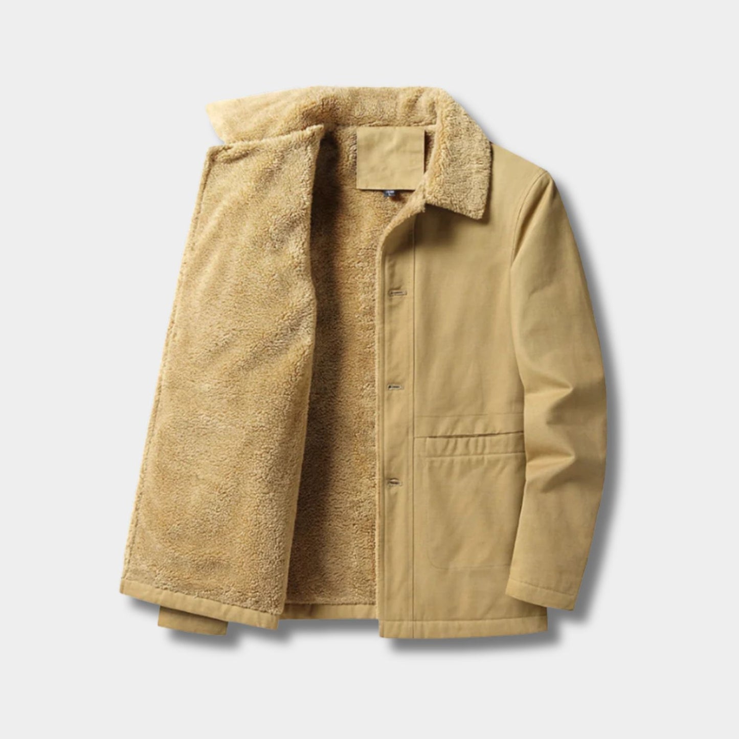 Shearling Lined Button Winter Jacket | Revangiol