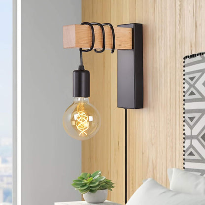 Industrial Wood Wall Sconce | Revangiol