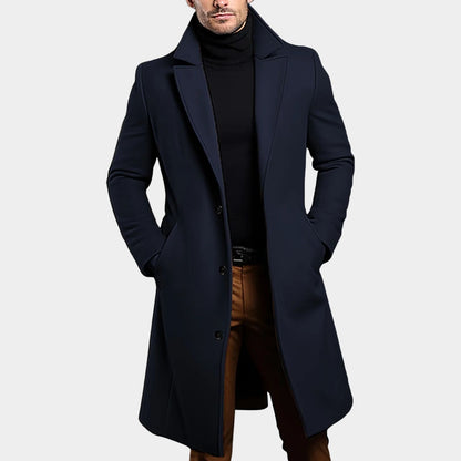 Notched Lapel Button Over Coat | Revangiol