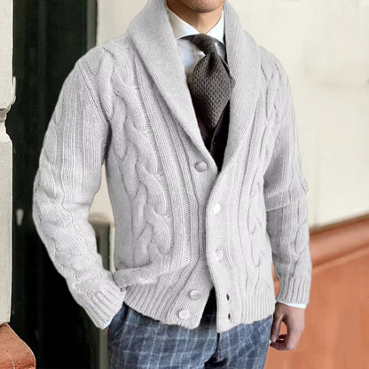Cable Shawl Collar Cardigan | Revangiol
