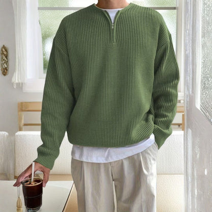 Half-Zip Knit Sweater | Revangiol