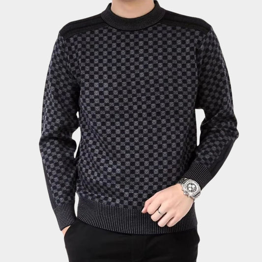 Checkered Knit Sweater | Revangiol