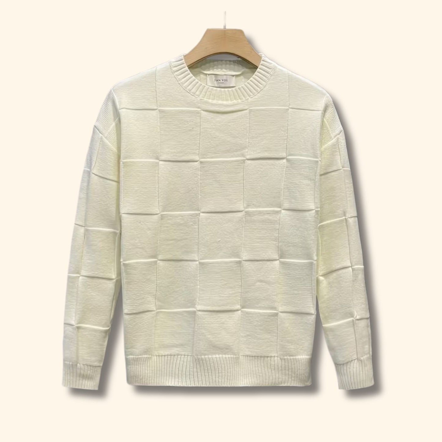 Textured Knit Crew Neck Sweater | Revangiol