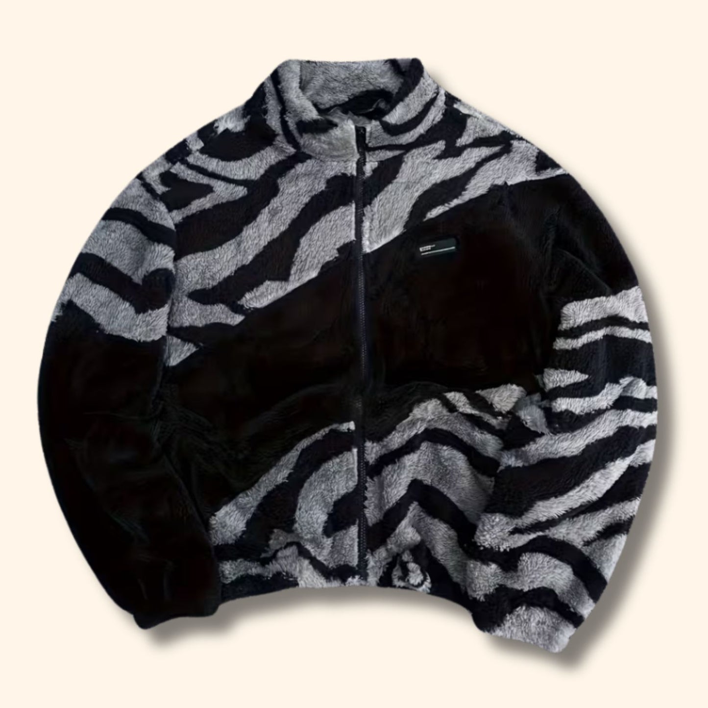 Zebra Print Faux Fur Jacket | Revangiol