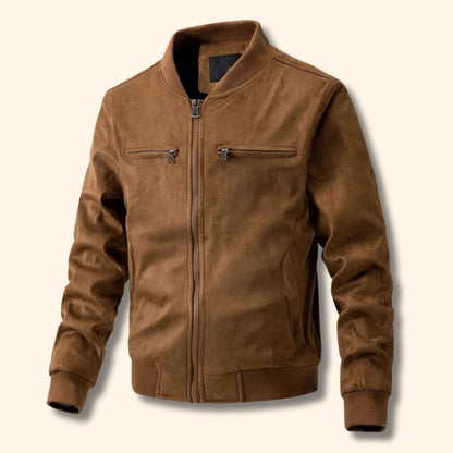 Suede Finish Bomber Jacket | Revangiol