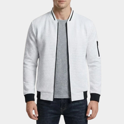 Quilted Zip Knit Cardigan | Revangiol