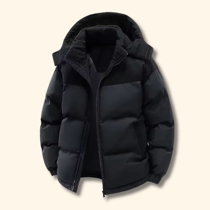 Corduroy Hooded Puffer Jacket | Revangiol