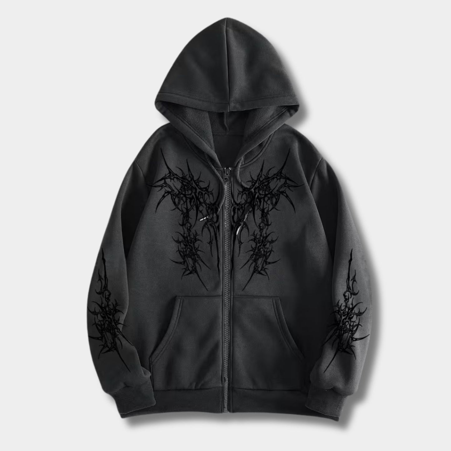 Gothic Dark Streetwear Zip Hoodie | Revangiol