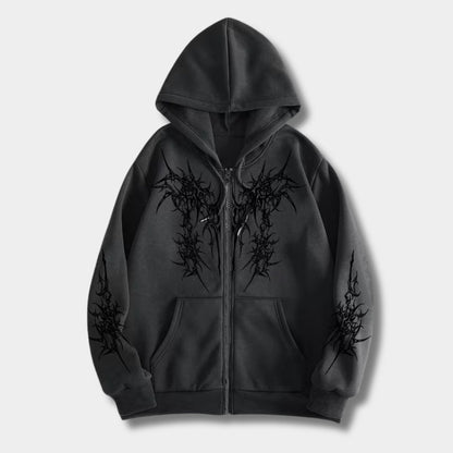 Gothic Dark Streetwear Zip Hoodie | Revangiol