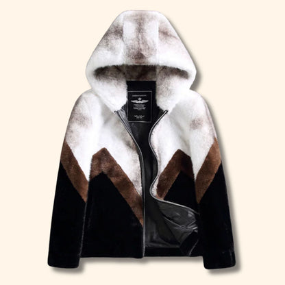 Hooded Faux Mink Fur Jacket | Revangiol