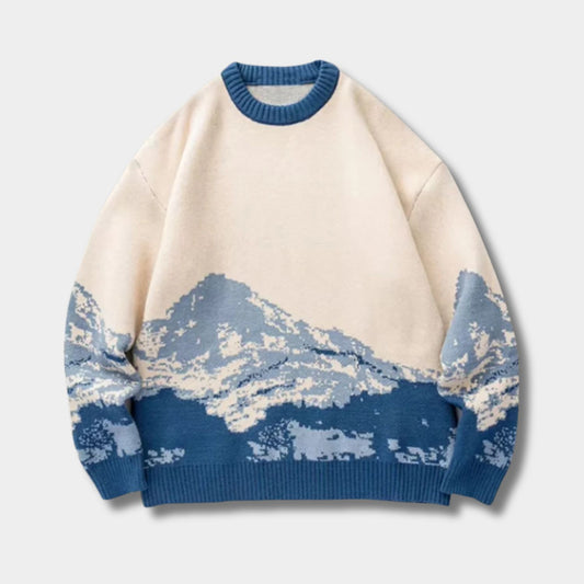Mountain Scene Knit Sweater | Revangiol