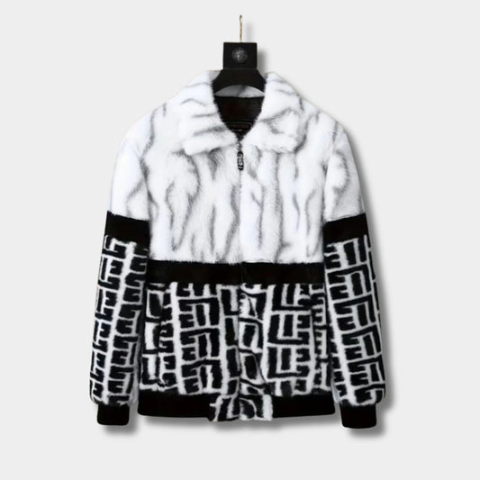 Color Block Faux Fur Jacket | Revangiol