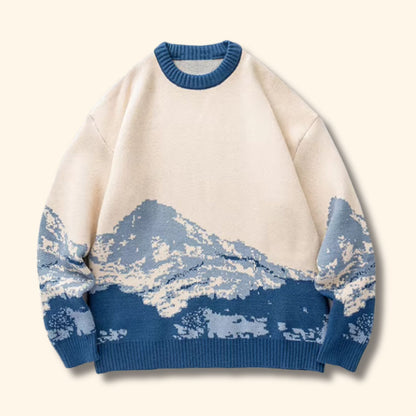 Mountain Scene Knit Sweater | Revangiol