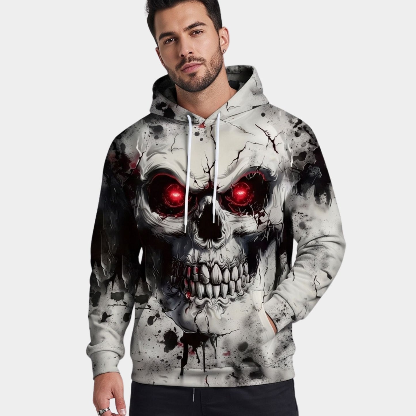 Novelty Skull Graphic Print Hoodie | Revangiol