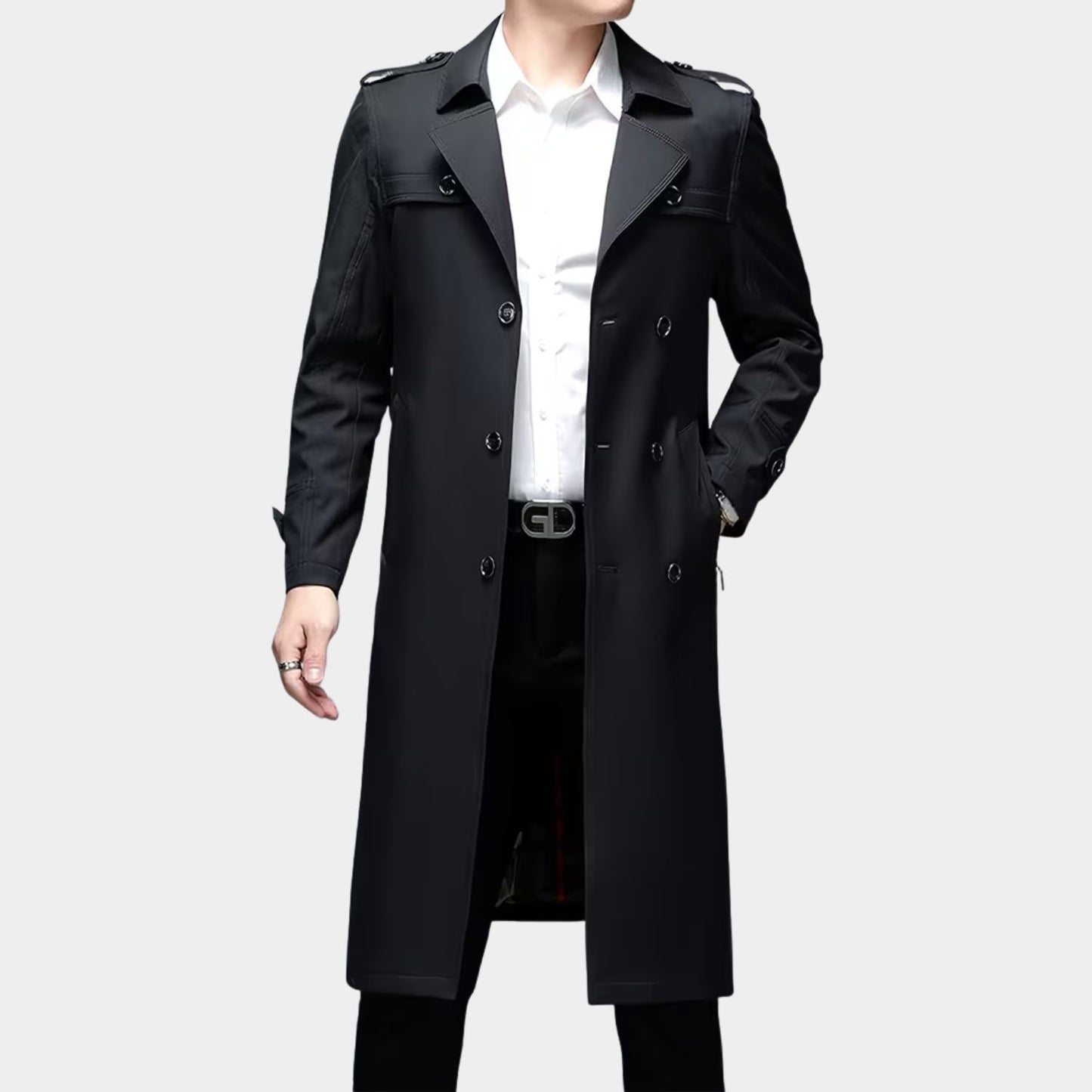 Double-Breasted Lapel Over Coat | Revangiol