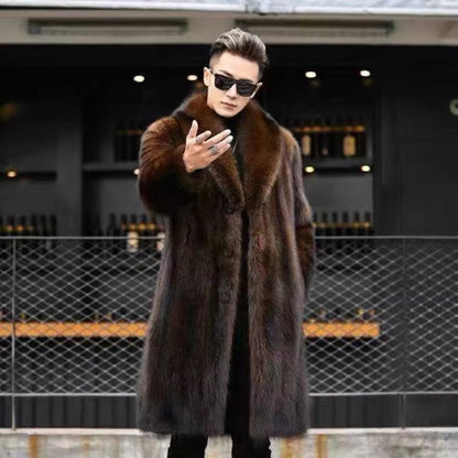 Button Front Plush Fur Coat | Revangiol