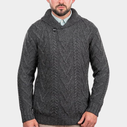 Classic Shawl Collar Knit Sweater | Revangiol