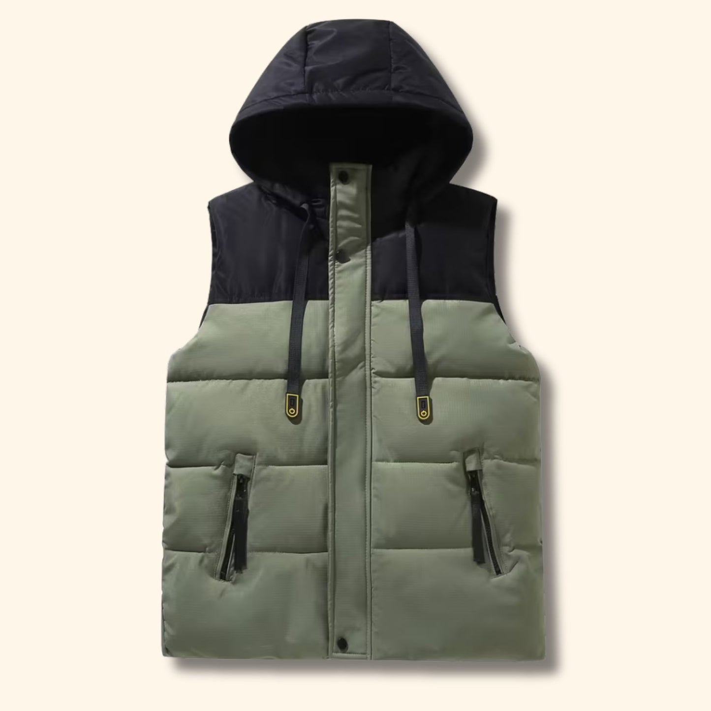 Color Block Hooded Puffer Vest | Revangiol