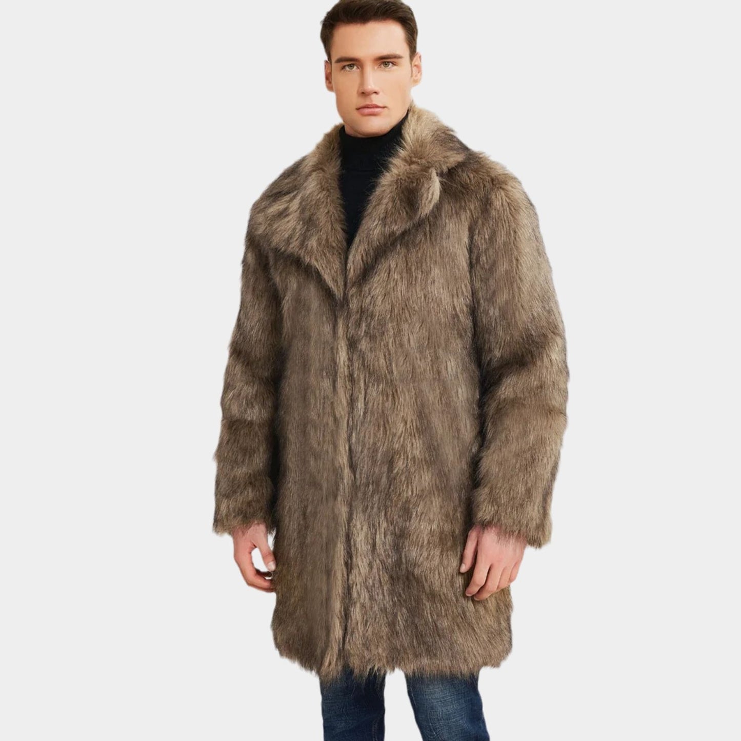 Luxurious Lapel Plush Fur Coat | Revangiol