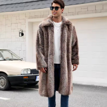 Voluminous Collar Plush Fur Coat | Revangiol