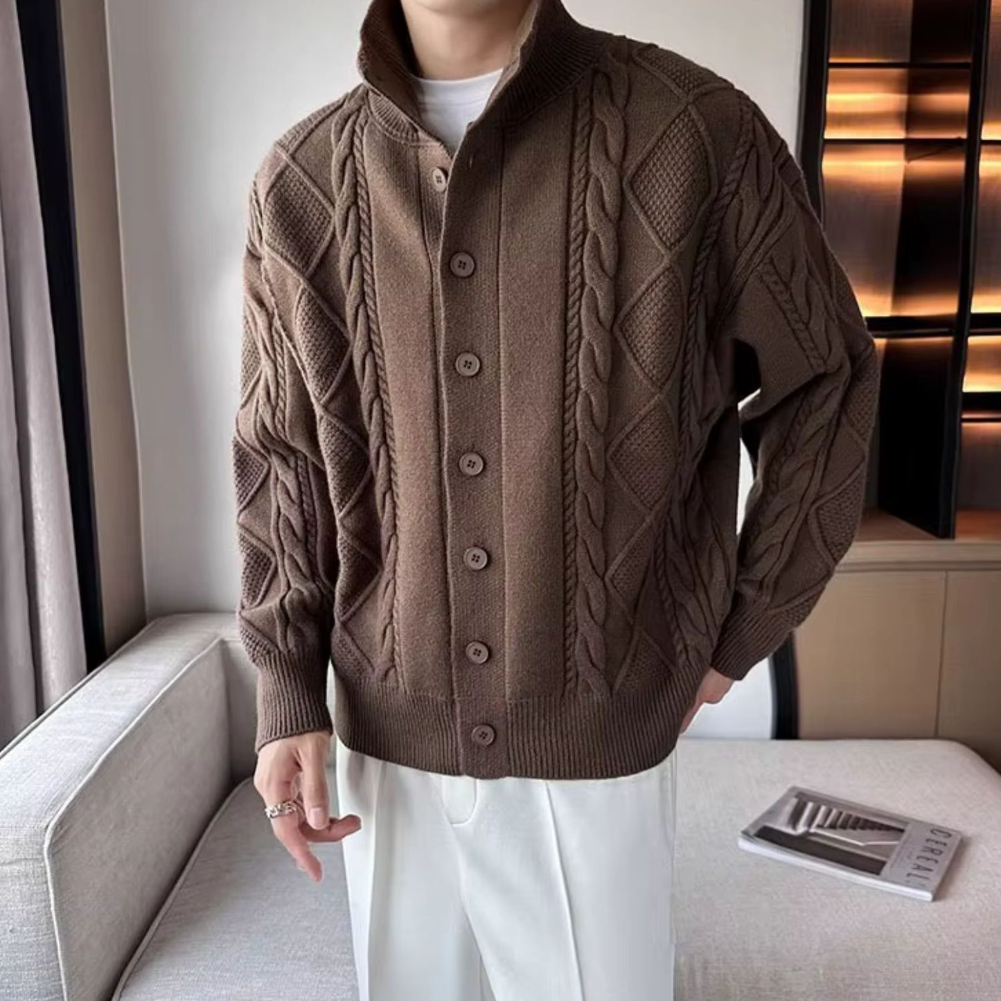 Chunky Collar Knit Sweater | Revangiol