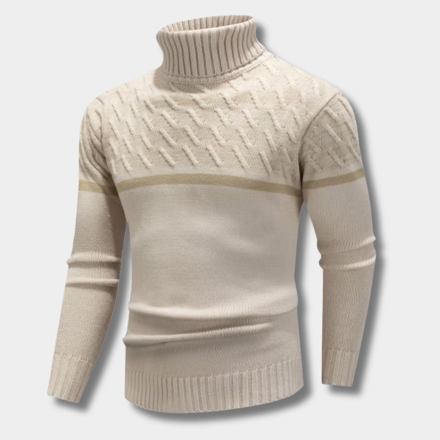 Vintage Textured Patterned Turtleneck | Revangiol