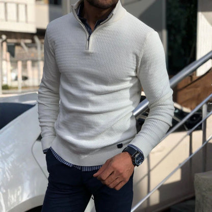 Quarter-Zip Textured Pullover | Revangiol
