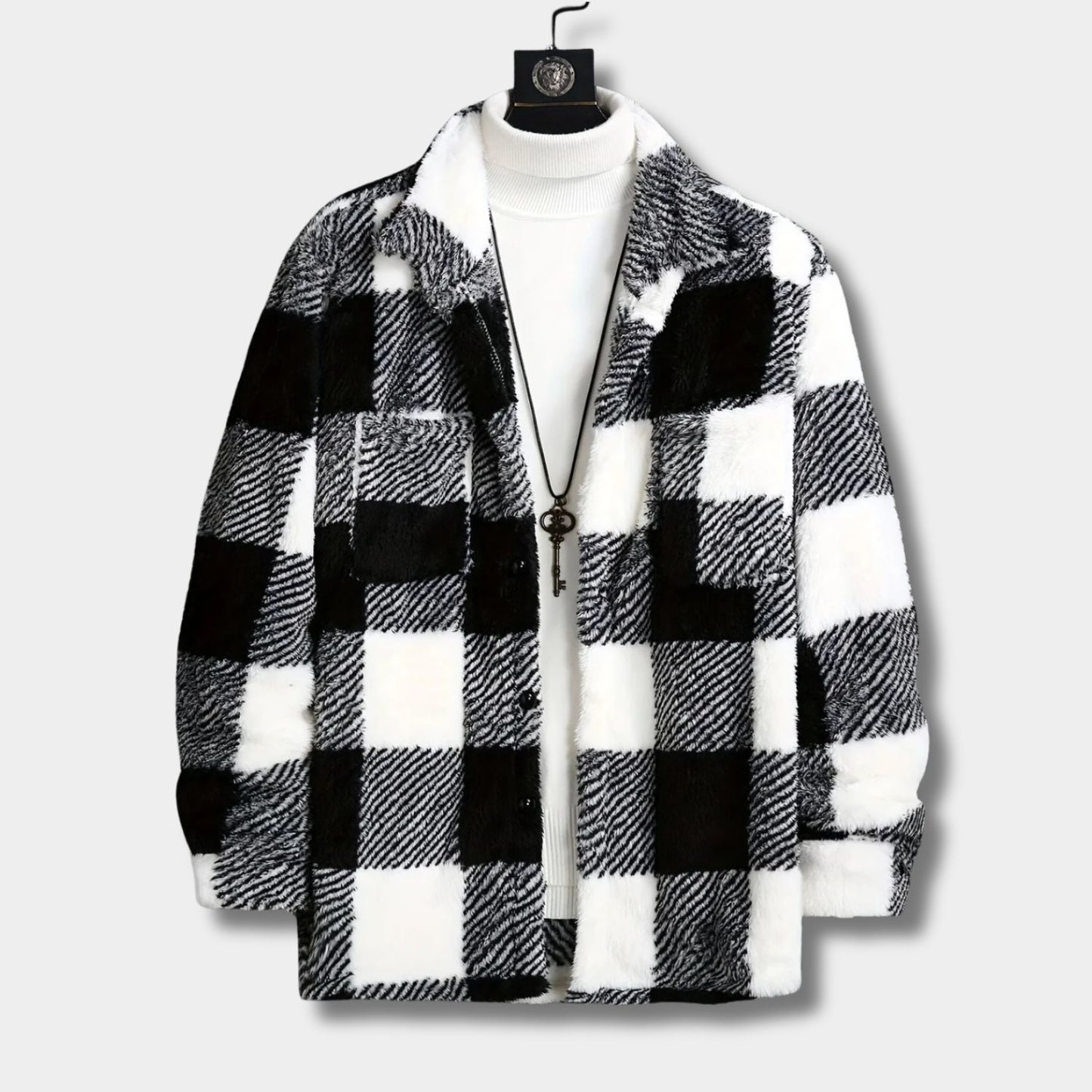 Checked Sherpa Fleece Jacket | Revangiol