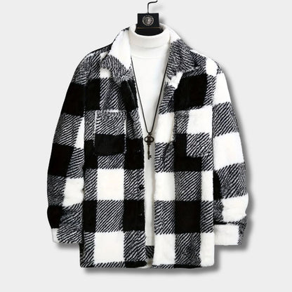 Checked Sherpa Fleece Jacket | Revangiol