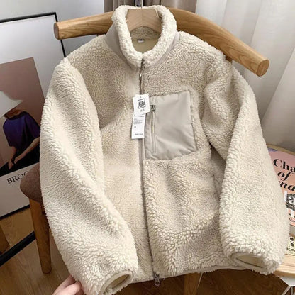 Plush Stand-Collar Fleece Jacket | Revangiol