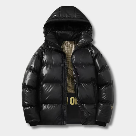 Glossy Hooded Puffer Jacket | Revangiol