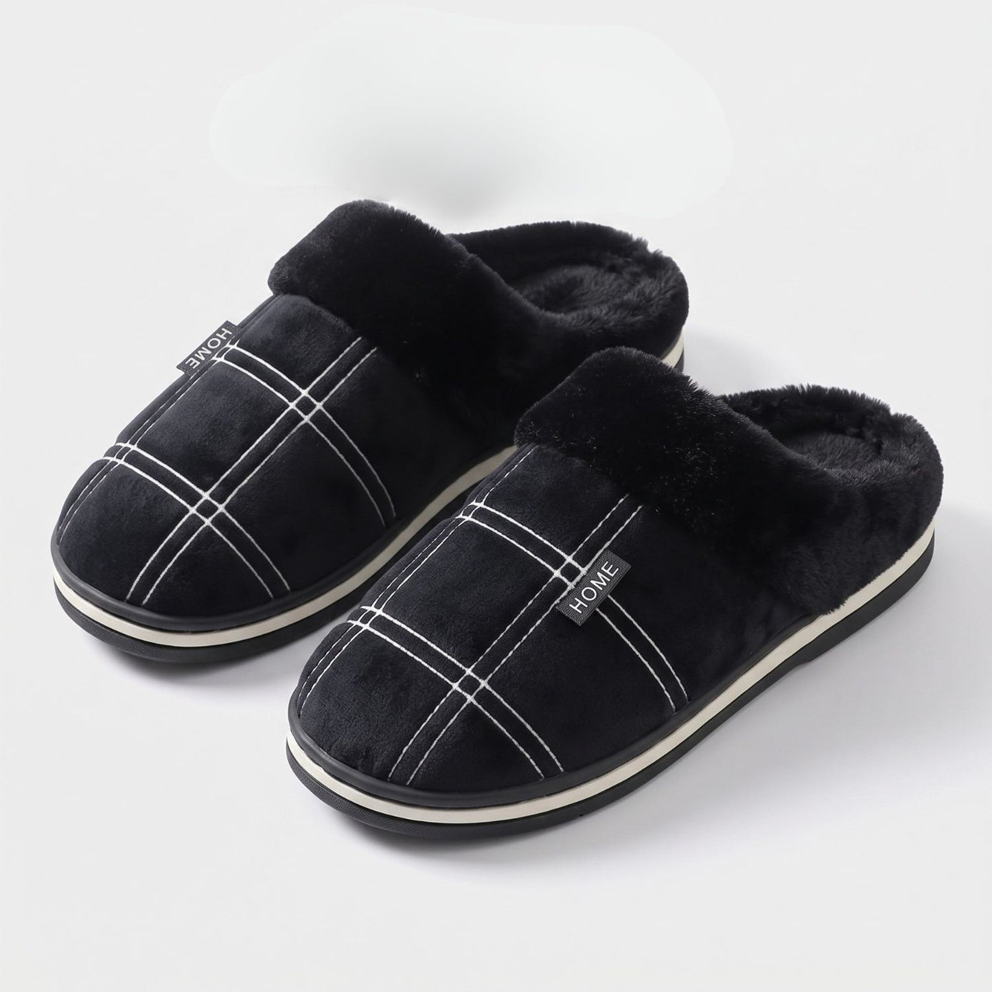 Padded Checked Fleece Slippers | Revangiol