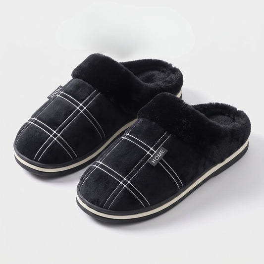 Padded Checked Fleece Slippers | Revangiol
