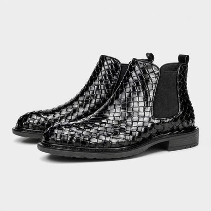 Woven Leather Chelsea Boots | Revangiol