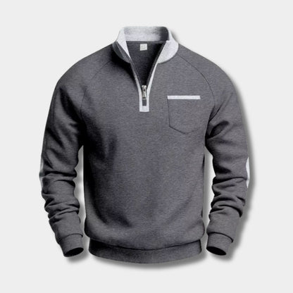 Fleece Pocket Pullover Quarter-Zip | Revangiol