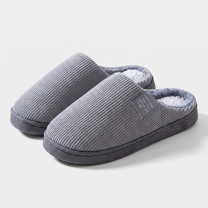 Ribbed Plush House Slippers | Revangiol