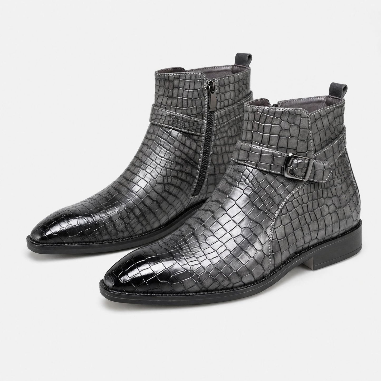 Croc Buckle Dress Boots | Revangiol