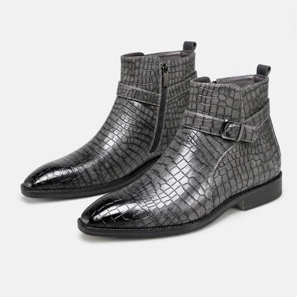 Croc Buckle Dress Boots | Revangiol