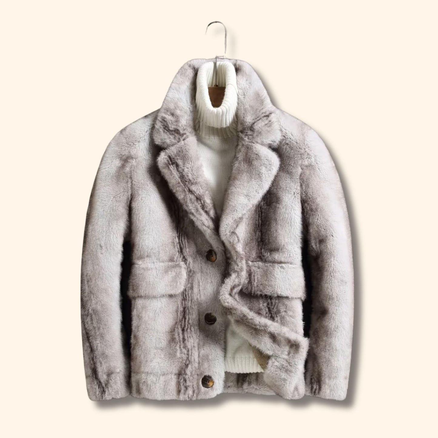 Classic Lapel Faux Fur Jacket | Revangiol