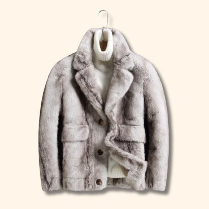 Classic Lapel Faux Fur Jacket | Revangiol