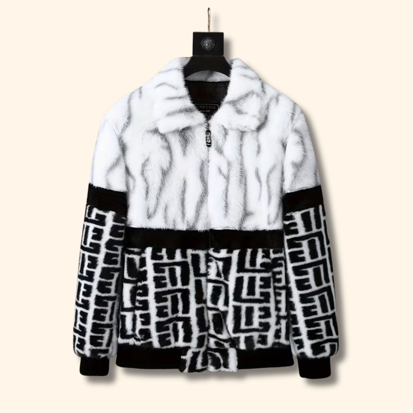 Color Block Faux Fur Jacket | Revangiol