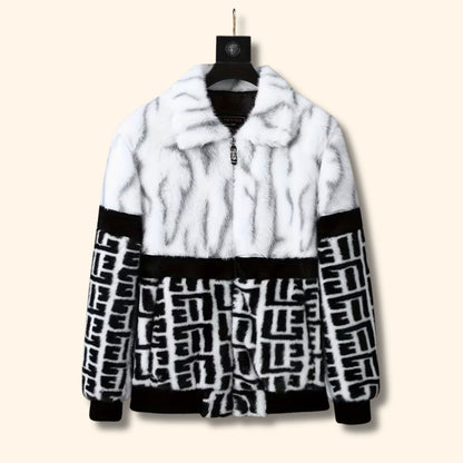 Color Block Faux Fur Jacket | Revangiol