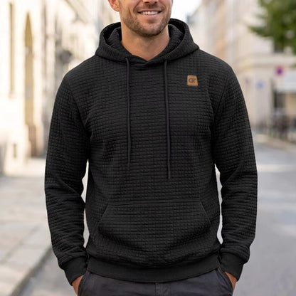 Textured Jacquard Pullover Hoodie | Revangiol