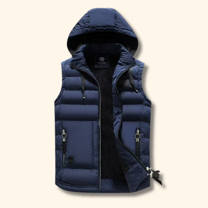 Hooded Zip Puffer Vest | Revangiol