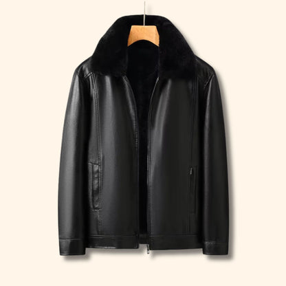 Fur Collar Leather Jacket | Revangiol