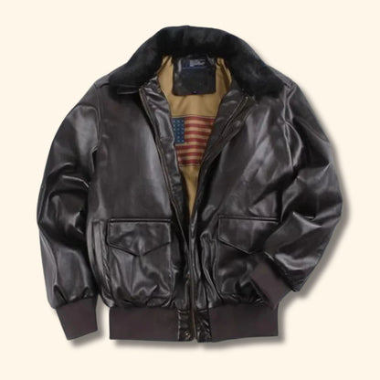 Vintage Leather Aviator Jacket | Revangiol