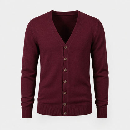 Classic V-Neck Knit Cardigan | Revangiol