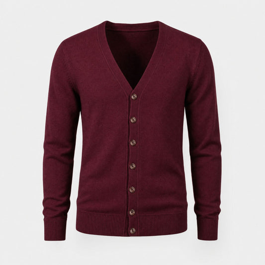 Classic V-Neck Knit Cardigan | Revangiol