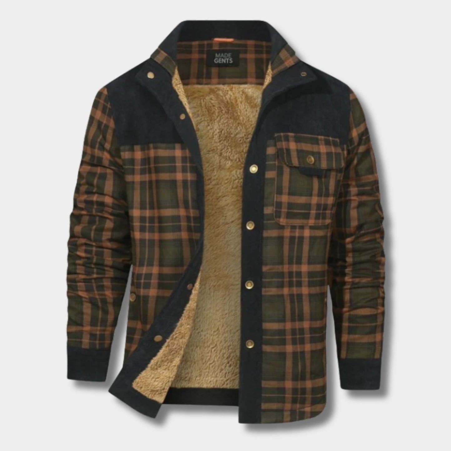Checked Sherpa Flannel Shirt Jacket | Revangiol